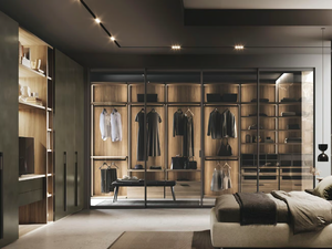 NEVERSTOP - Custom sectional walk-in wardrobe with integrated lighting _ Guzzini & Fontana